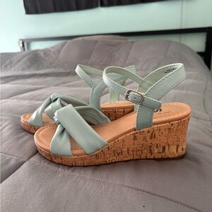 Elegant Mint Wedge Sandals